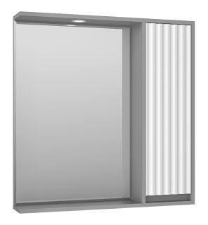 Зеркальный шкаф с подсветкой Brevita Balaton BAL-04080-01-01П правый 80см белый/серый